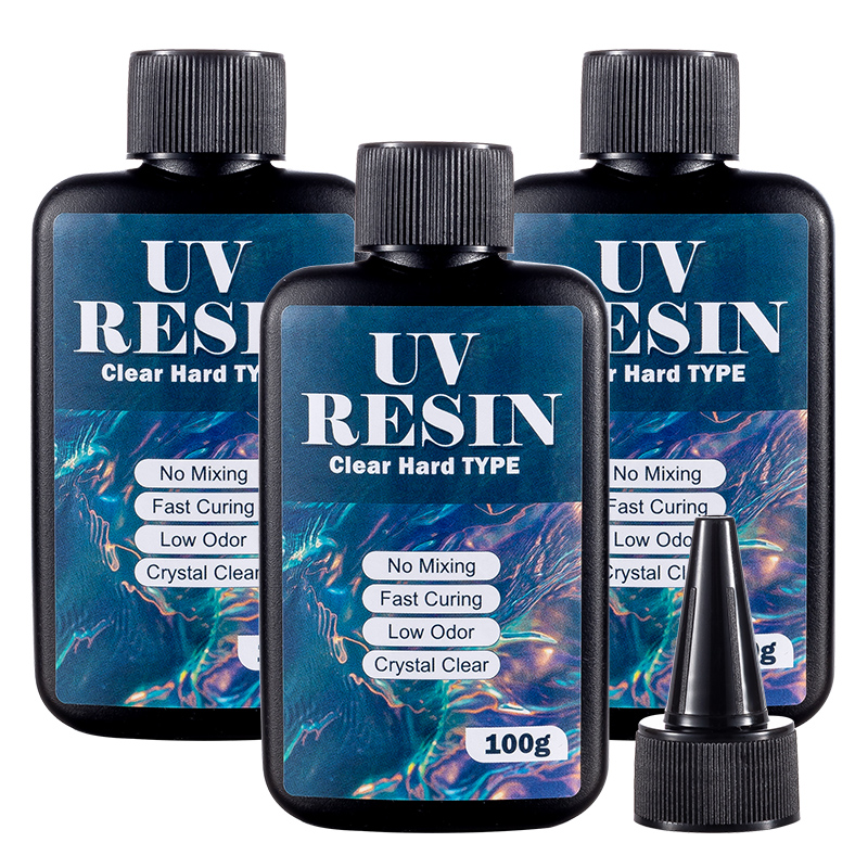 Uv Resin Clear Hard - 100/200/300g UVレジン ハードタイプ クリスタルクリア 超透明接着剤 紫外線硬化