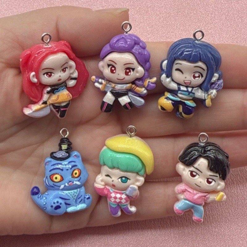 Resin Art Box - 10個入り樹脂製漫画ペンダント、DIYジュエリー製作イヤリング、キーホルダーアクセサリー