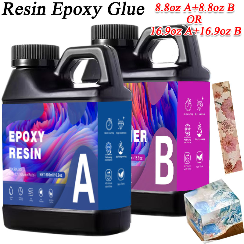 Resin Art Epoxy - 17.6オンス/33.8オンス AB樹脂エポキシ接着剤 UV耐性 自己レベリング キャスティング＆コーティング樹脂 ジュエリー、テーブルトップ、様々なアートプロジェクト用