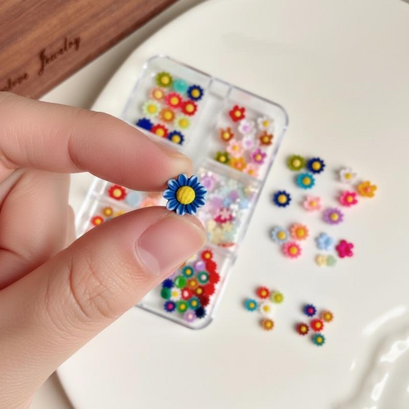 Resin Art Using Flowers - 夏の雰囲気 ひまわりネイルチャーム 3Dフラワーレジンラインストーン 立体フラワーネイルアートデコレーション DIYネイルアート＆サロン用
