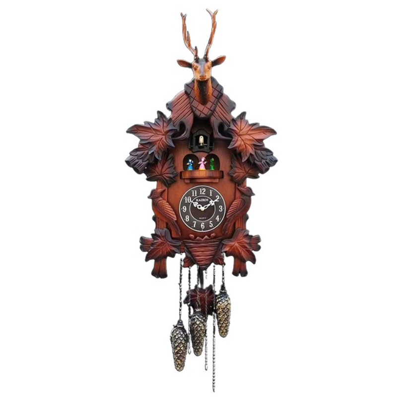 Resin Art Watch - カッコー壁時計無垢材時計リビングルーム振り子時計高級大型時計寝室の壁アートヴィンテージルーム装飾