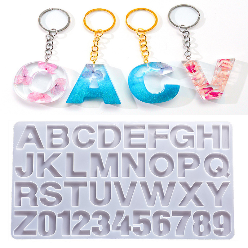Uv Resin Clear Hard - アルファベットエポキシ樹脂シリコーン型 DIY レターナンバーペンダント樹脂型キーホルダーイヤリングエポキシ樹脂ジュエリー工芸品鋳型