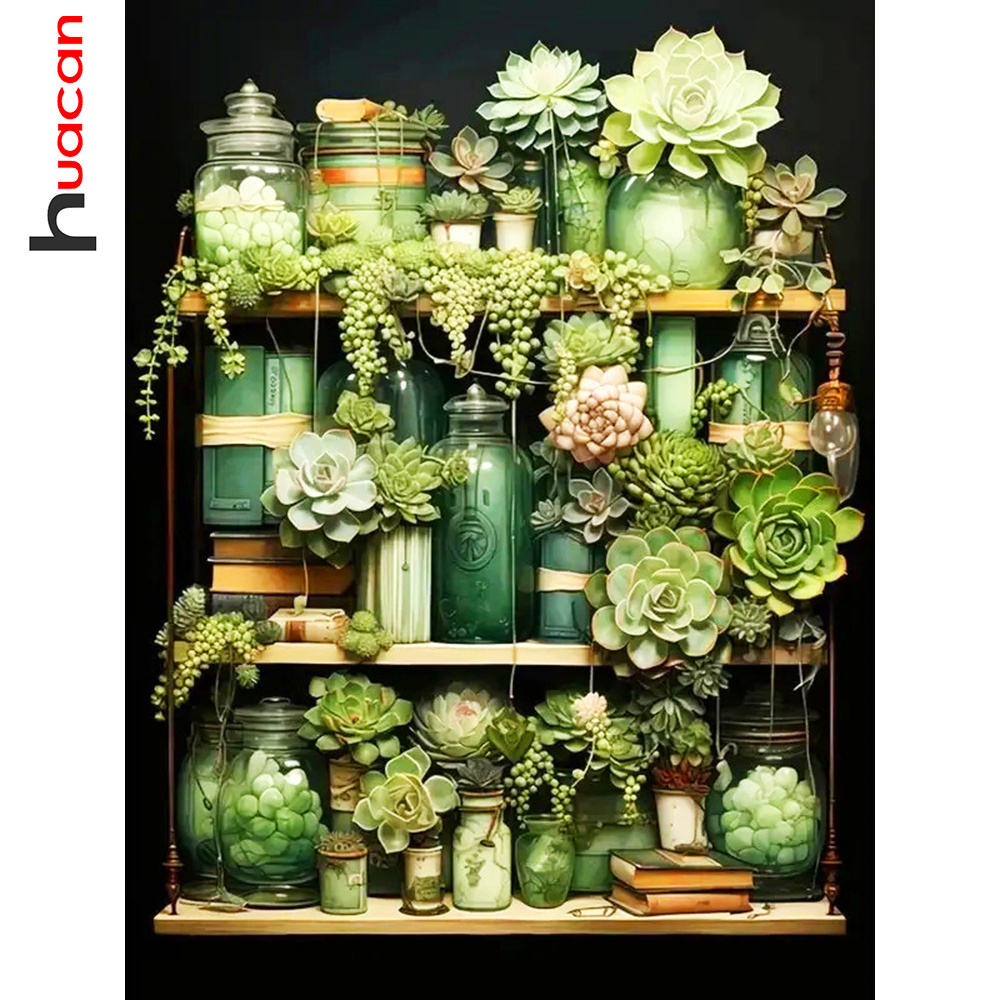 Resin Art Wallpaper - 家の装飾のためのDIYダイヤモンド絵画、花瓶、正方形と円形の刺painting、果物の壁アートモザイクHuacan-5D