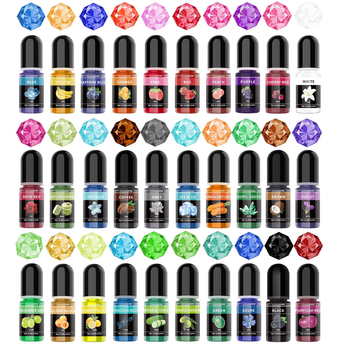 Resin Art Epoxy - 5ml/ボトル エポキシ樹脂顔料 液体着色剤 染料 ユニバーサルエポキシ樹脂顔料 UV