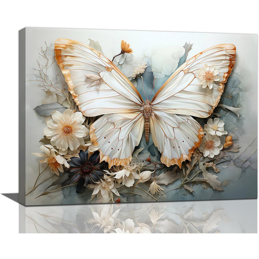 Resin Art Images - 蝶の花ダイヤモンド塗装キット装飾壁アート美学蝶の画像壁の装飾抽象的な蝶の花