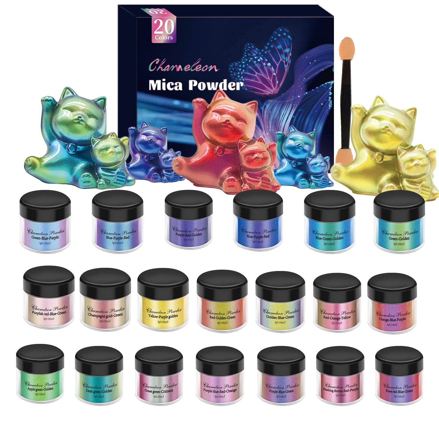 10/20 個ミラーカメレオン顔料セットパールグロスエポキシ - Glitter Powder Resin のレビューと価格