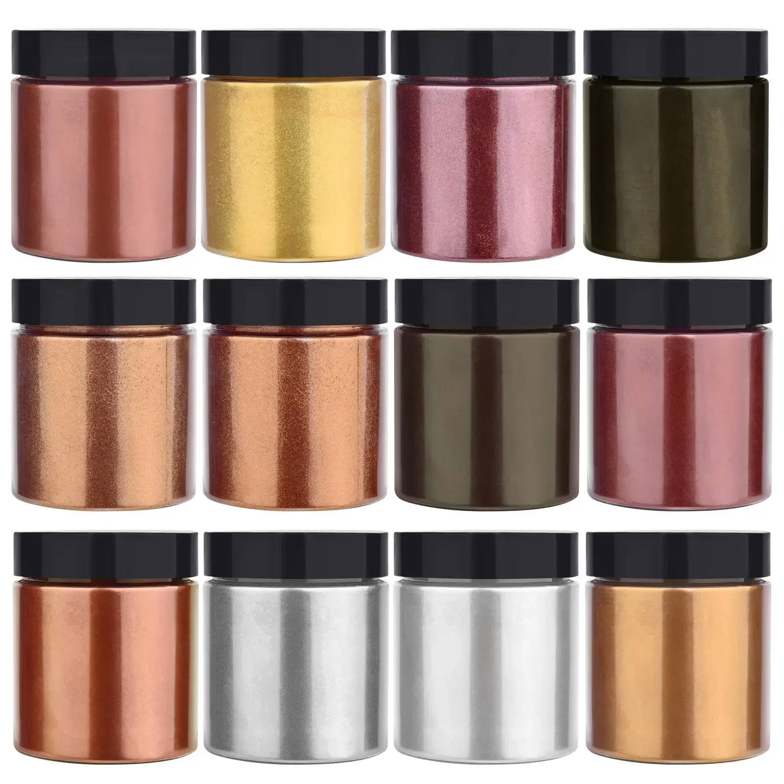 50 グラム/ボトルメタリックグリッターパウダーゴールドシル - Glitter Powder Resin のレビューと価格