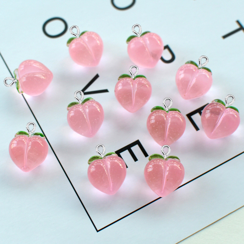 10 個新しい透明ピーチフラット樹脂チャームペンダントジュエ - Resin Art Box のレビューと価格