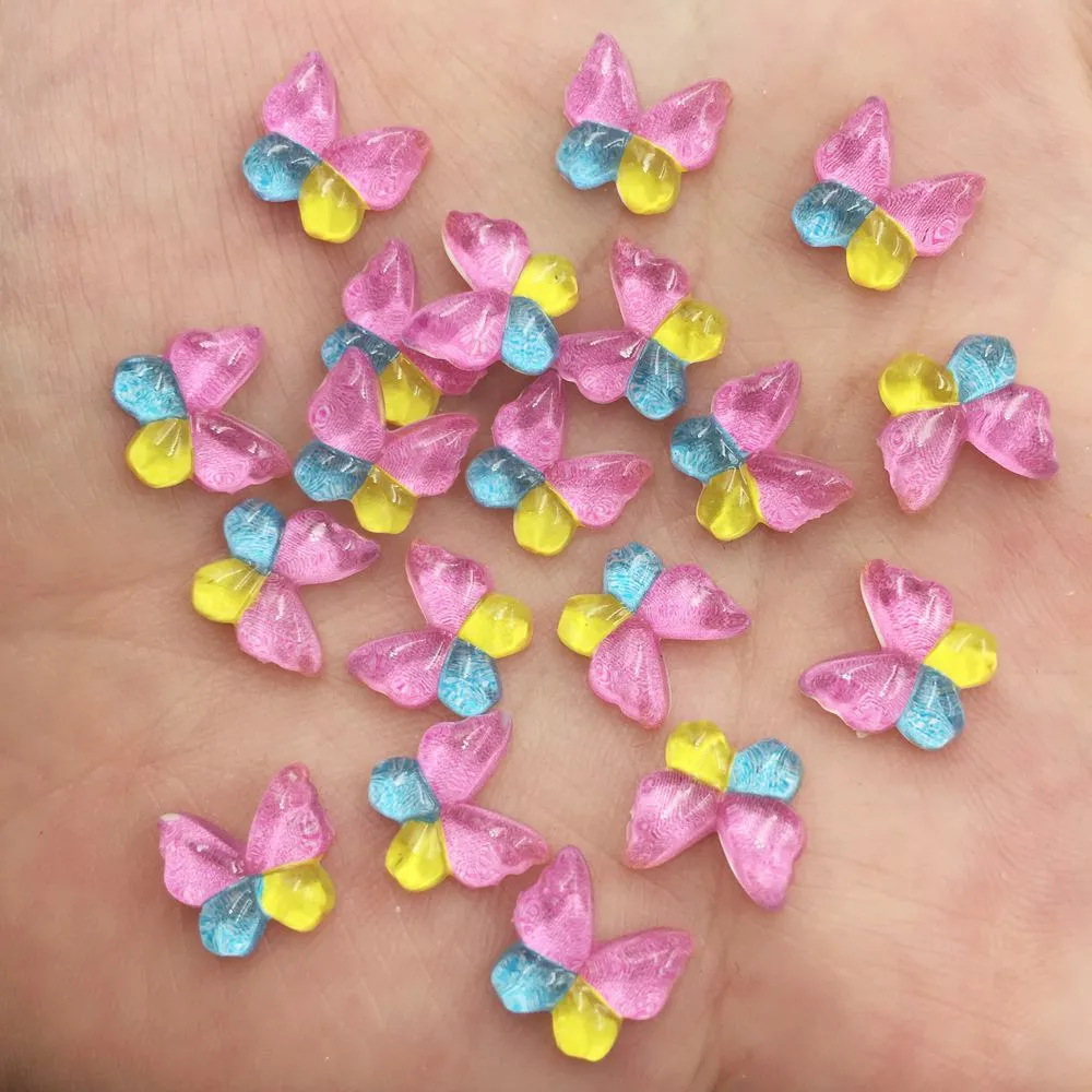 カワイイミニバタフライフラットバックラインストーン、レジング - Glitter Powder Resin のレビューと価格
