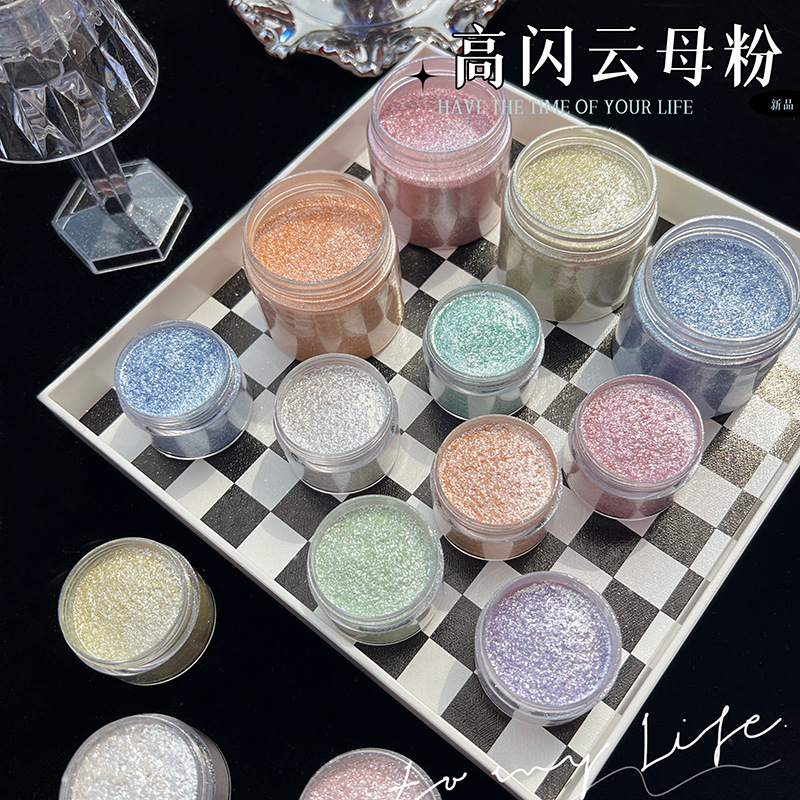 マーメイドダイヤモンドグリッターマイカパウダー、ネイルアート - Glitter Powder Resin のレビューと価格