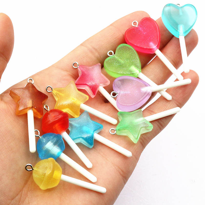 10個入り混合色樹脂かわいいケーキ花レインボーロリポップチャ - Resin Art With Flowers のレビューと価格