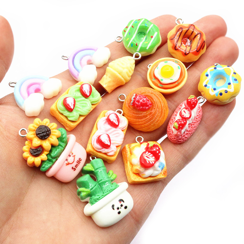 10個入り混合色樹脂かわいいケーキ花レインボーロリポップチャ - Resin Art With Flowers のレビューと価格