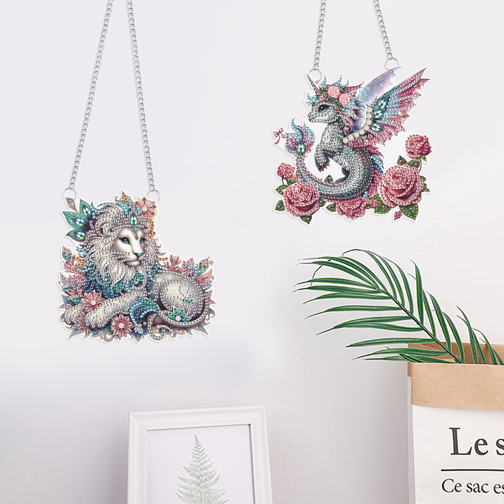 2個入り PET特殊形状漫画動物ラインストーンダイヤモンドア - Resin Art Hanging のレビューと価格