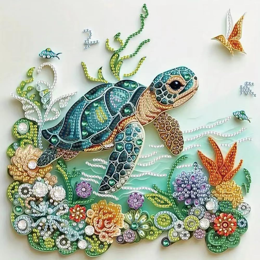 海亀動物ダイヤモンドペインティングキット 大人初心者向けDI - Resin Art Of Flowers のレビューと価格