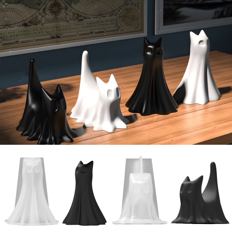 ゴースト猫ハロウィンデスクトップ飾り石膏シリコーン型 DIY - Resin Art Epoxy のレビューと価格