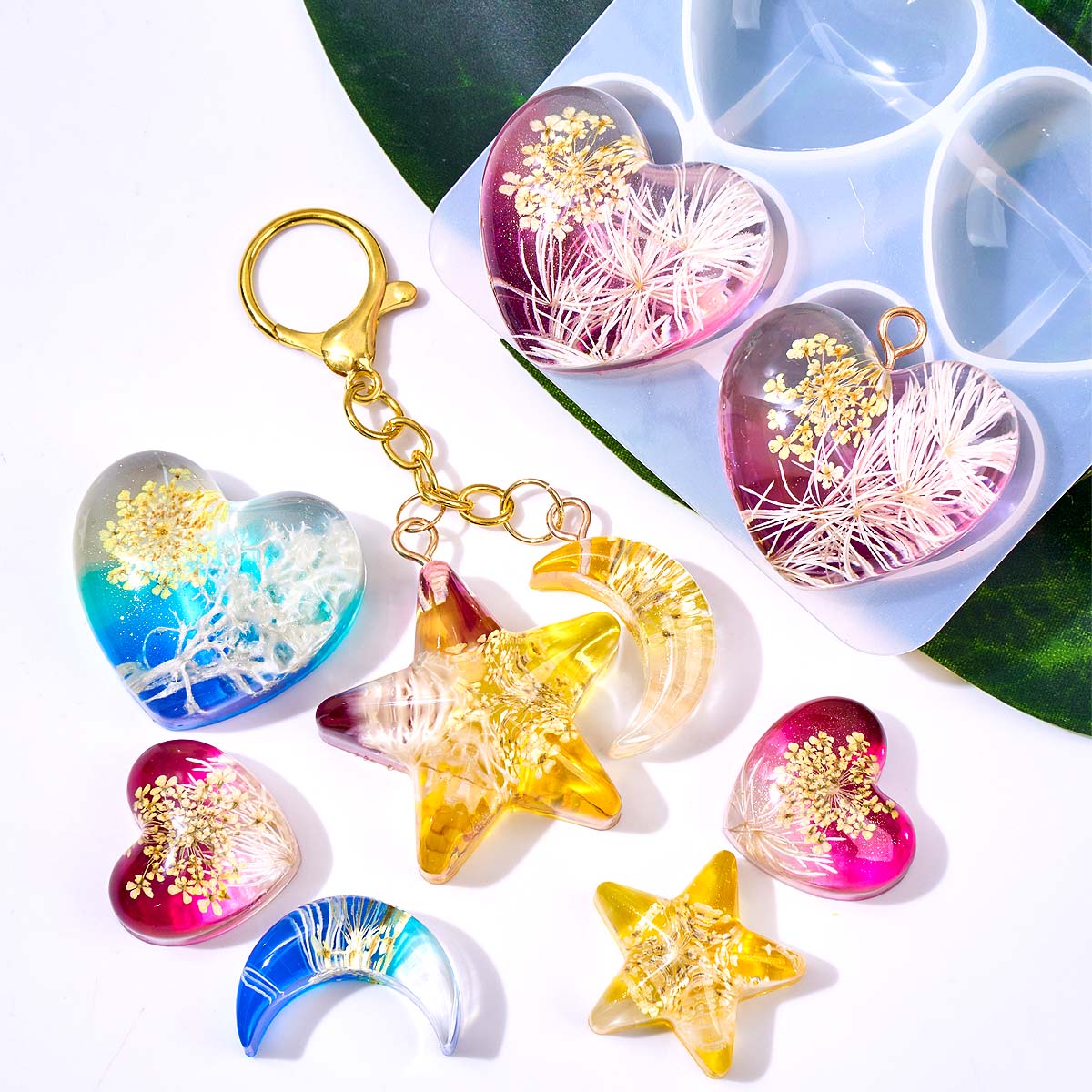 ハートスタームーンペンダントシリコンモールド DIY エポキ - Resin Art Epoxy のレビューと価格