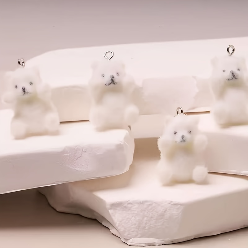 6 個シロクマ樹脂チャームクリスマス氷雪テーマペンダント D - Resin Art Materials のレビューと価格