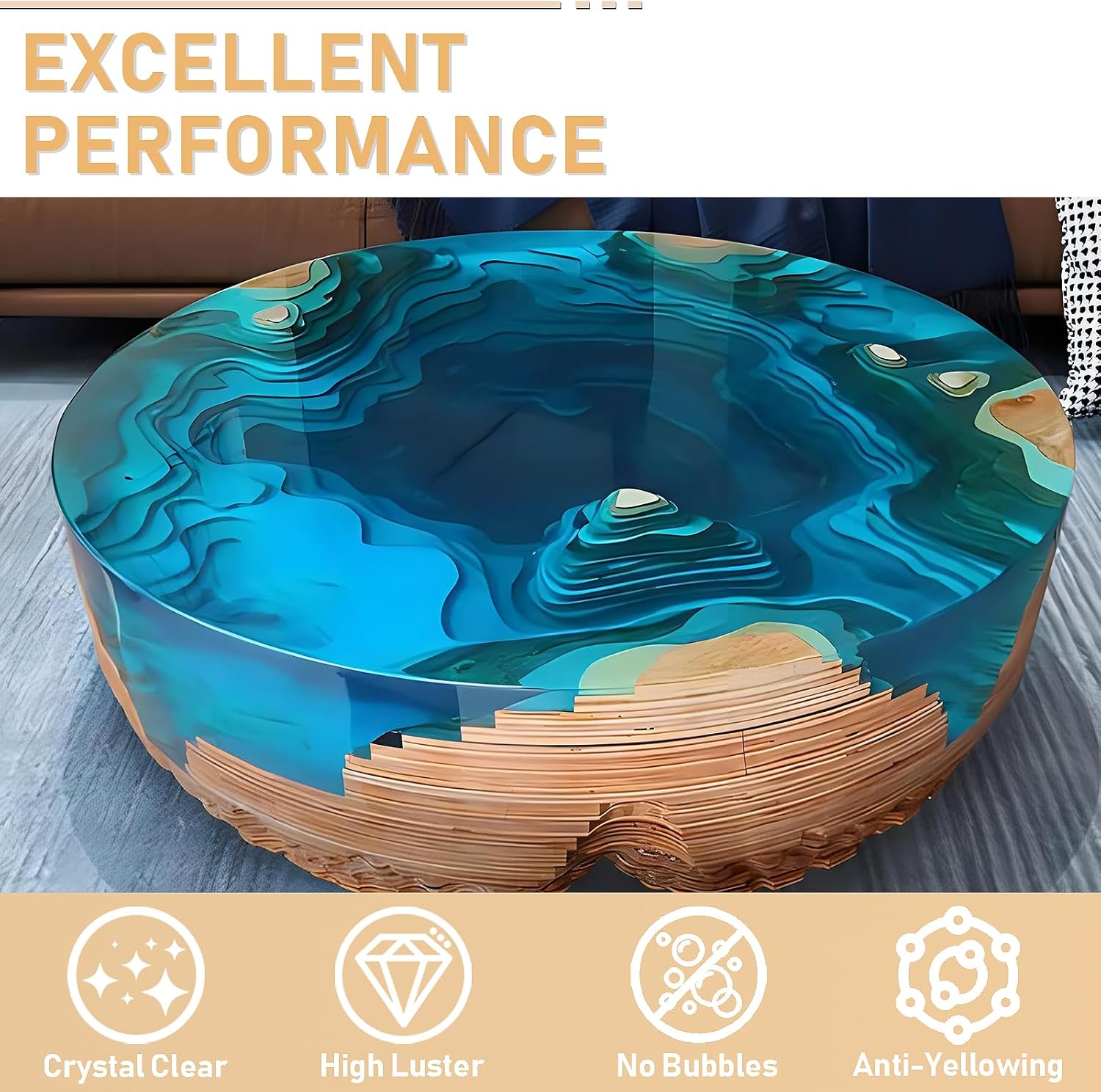 17.6オンス/33.8オンス AB樹脂エポキシ接着剤 UV - Resin Art Epoxy のレビューと価格