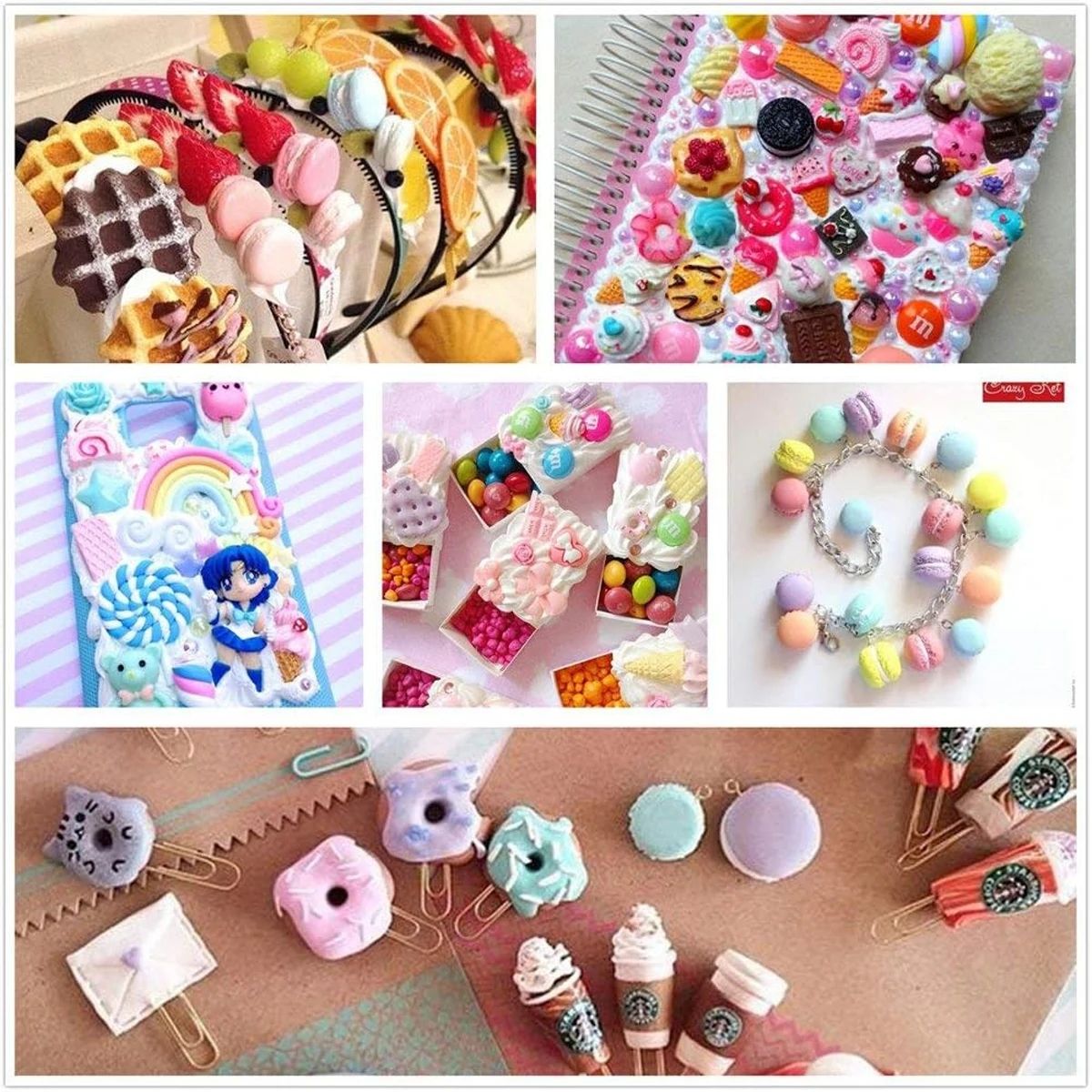 ミックスレジンスイーツフラットバックスライムチャームセット、 - Resin Art Materials のレビューと価格