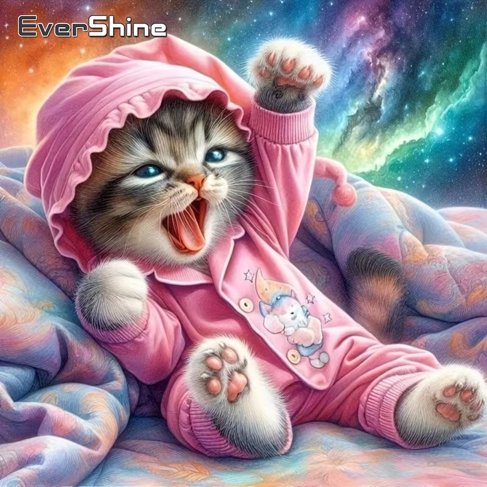 EverShine 新着ダイヤモンドペインティング猫動物刺繍 - Resin Art Wallpaper のレビューと価格