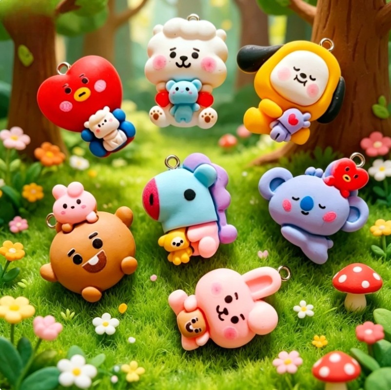 7 個 BT21 樹脂漫画チャーム DIY アクセサリークラ - Resin Art Box のレビューと価格