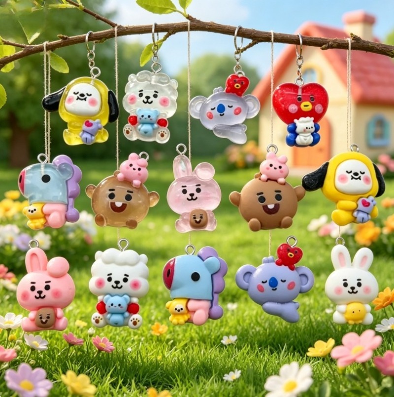 7 個 BT21 樹脂漫画チャーム DIY アクセサリークラ - Resin Art Box のレビューと価格