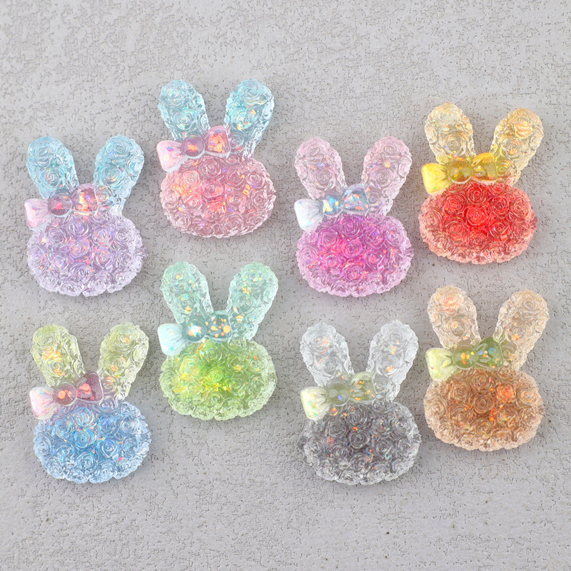 5個入り 18*25mm 光るグラデーションウサギレジンカボ - Resin Art Materials のレビューと価格