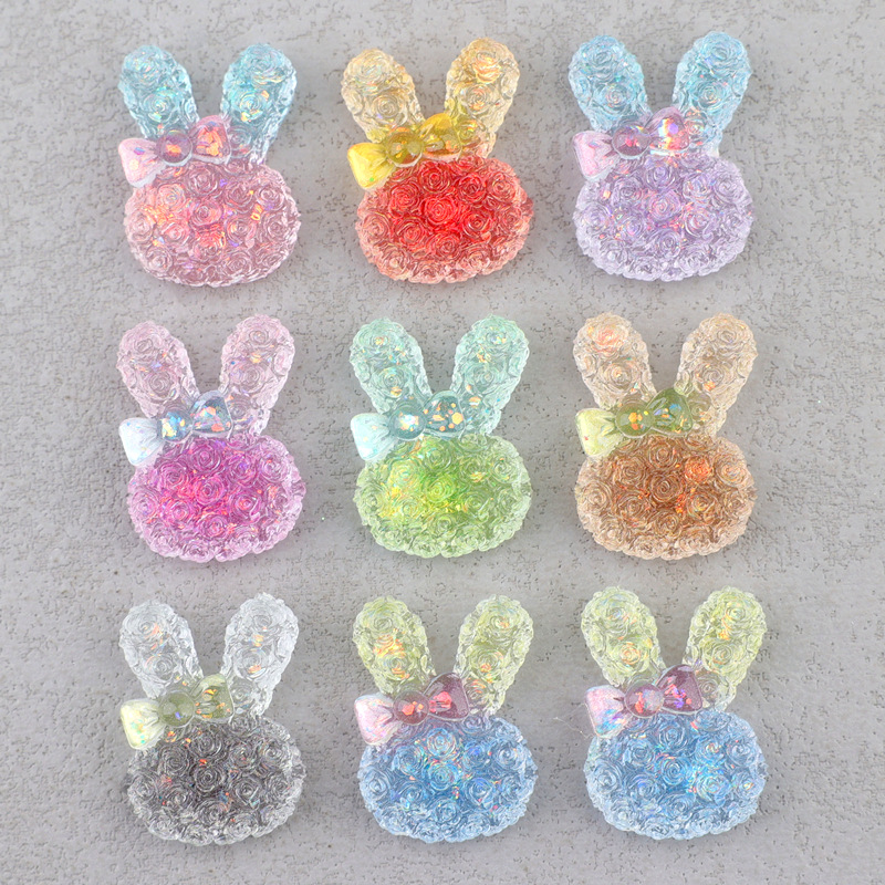 5個入り 18*25mm 光るグラデーションウサギレジンカボ - Resin Art Materials のレビューと価格