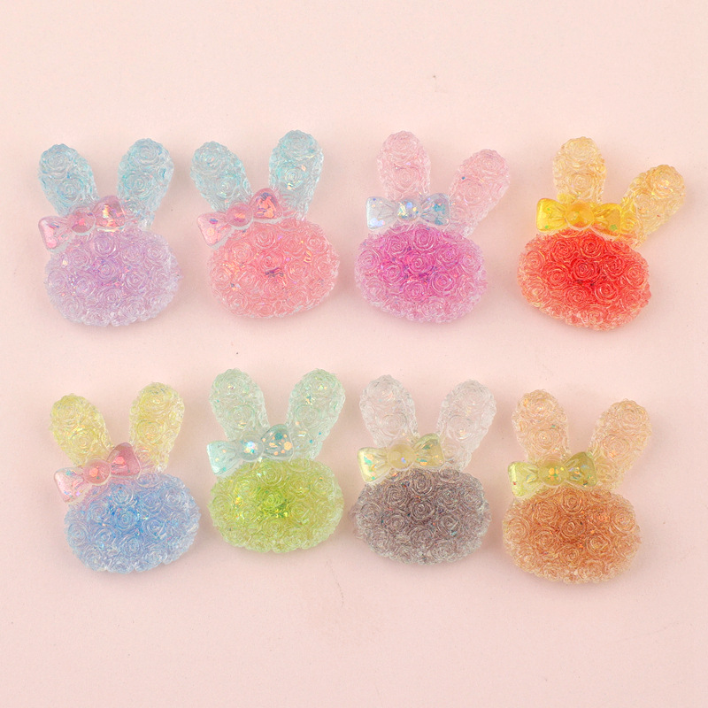 5個入り 18*25mm 光るグラデーションウサギレジンカボ - Resin Art Materials のレビューと価格