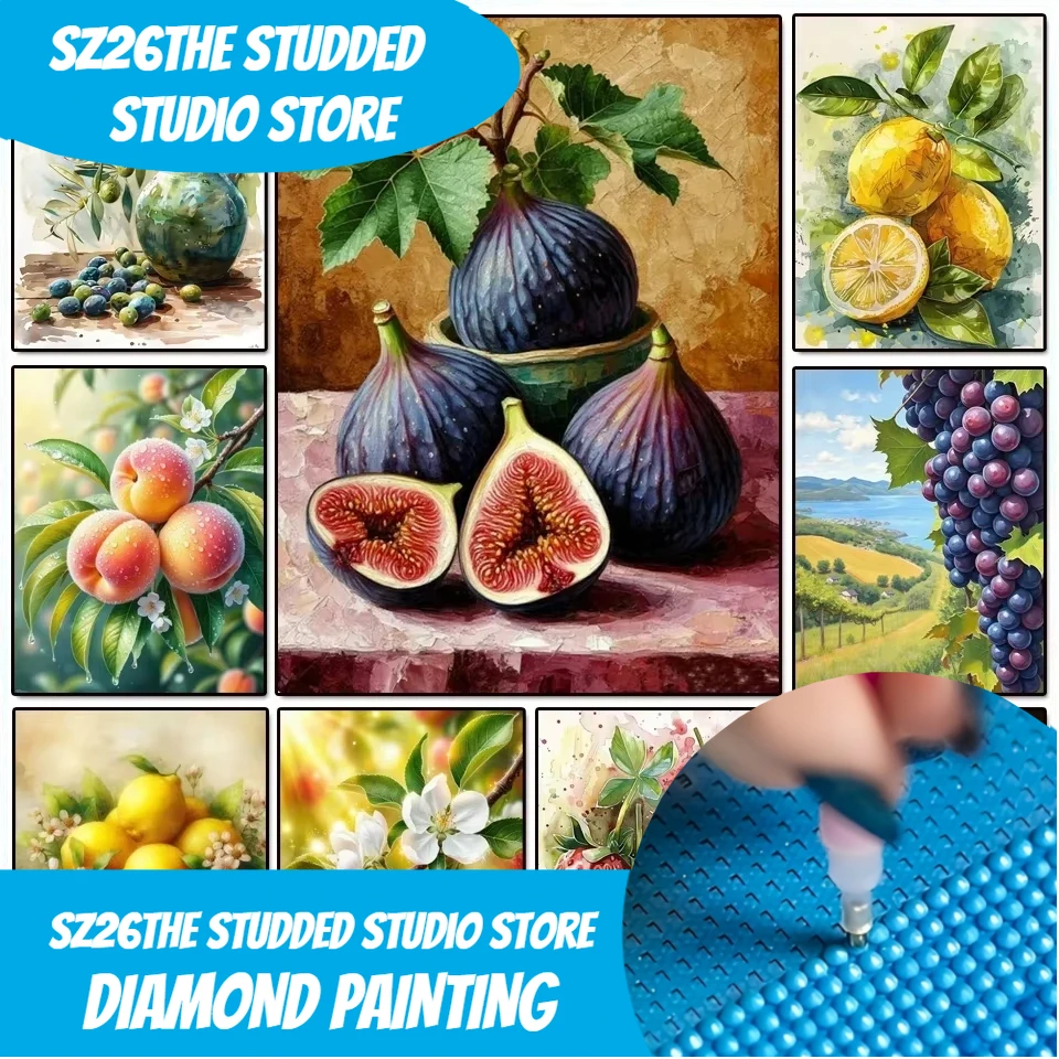 5d ダイヤモンドアート絵画新着オリーブフィグレモンフルーツ - Resin Art Images のレビューと価格