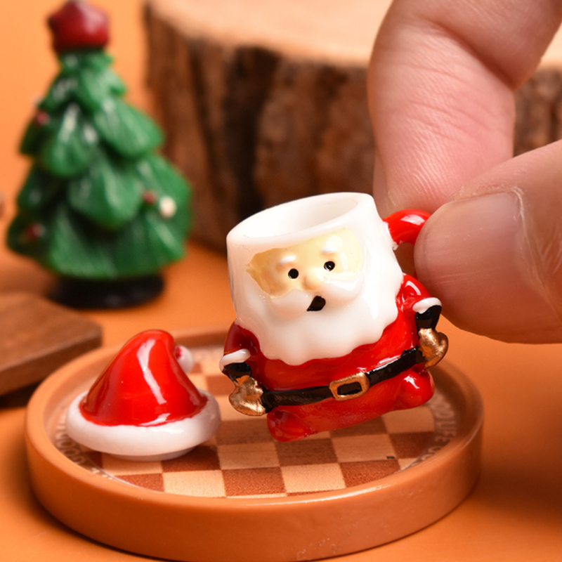 ミニサンタティーカップオーナメント - クリスマス工芸品、妖 - Resin Art Materials のレビューと価格