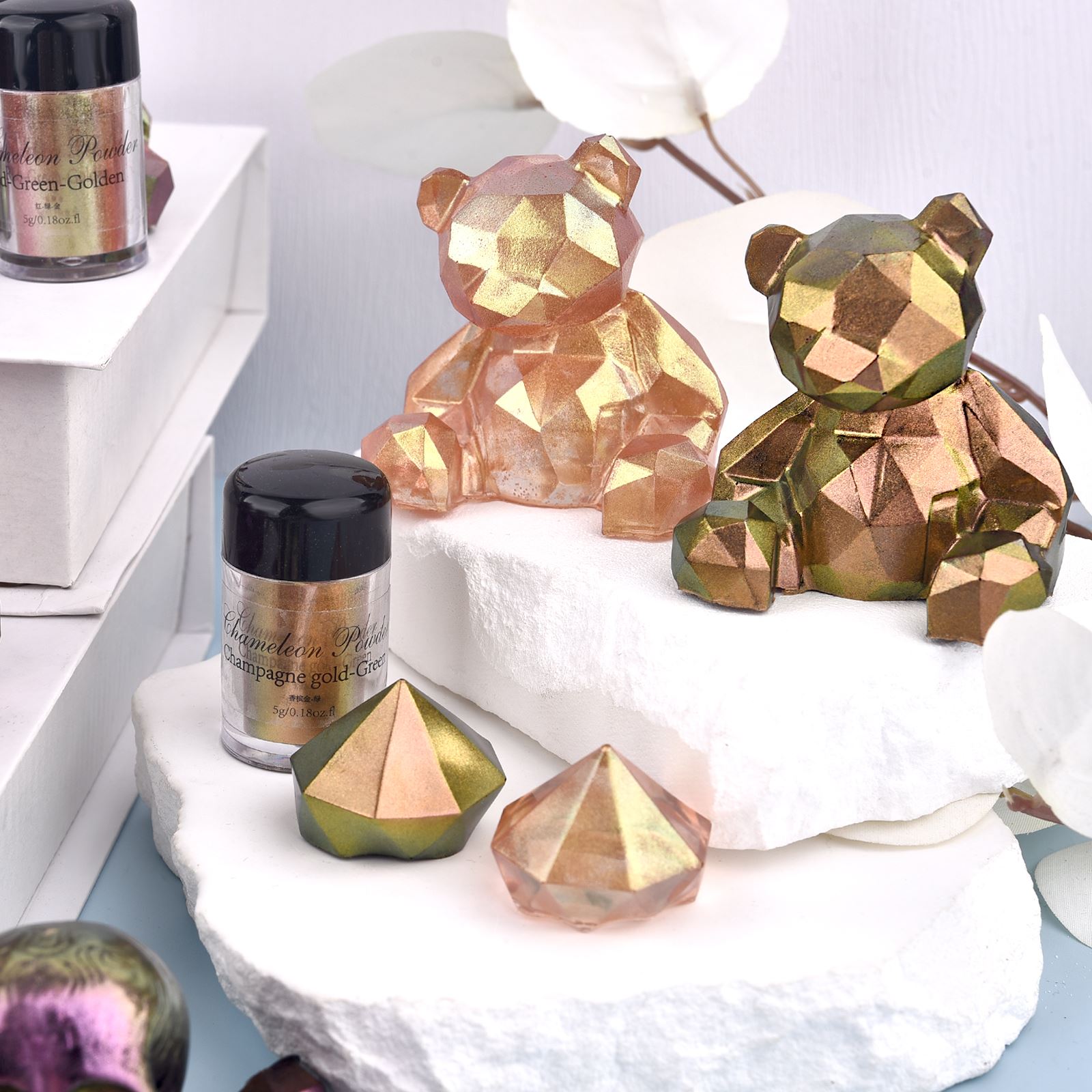 カメレオン樹脂顔料,マジック,変色,真珠光沢,パウダー,ネイ - Glitter Powder Resin のレビューと価格