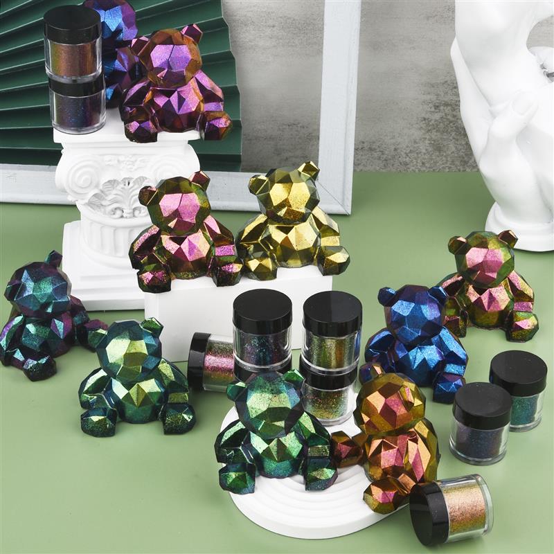 カメレオンレジンミラー,魔法の色あせた真珠の結晶,日曜大工, - Glitter Powder Resin のレビューと価格