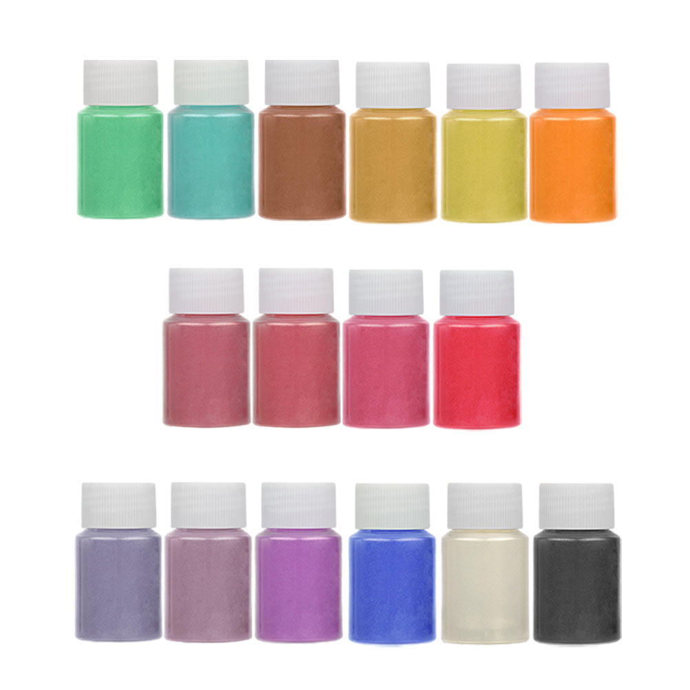 16色のパール顔料パウダー、DIYネイルアート、バスソープ、 - Resin Art Epoxy のレビューと価格