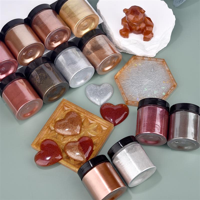 ジュエリー作り用のメタリック顔料染料,真珠光沢のある着色剤, - Resin Art Epoxy のレビューと価格