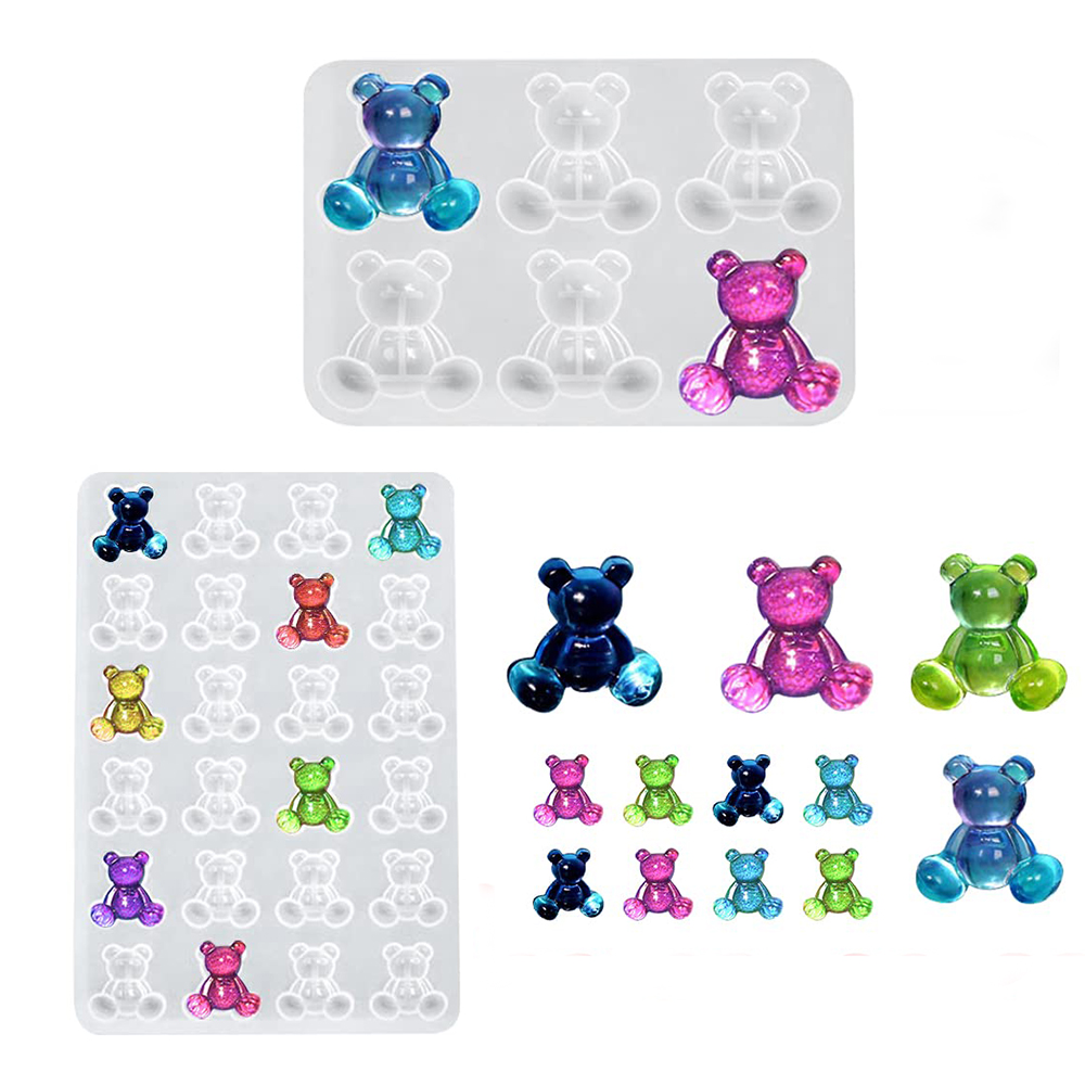 クリスタルクマ樹脂シリコーン金型小さなクマチャームエポキシ金 - Resin Art Epoxy のレビューと価格