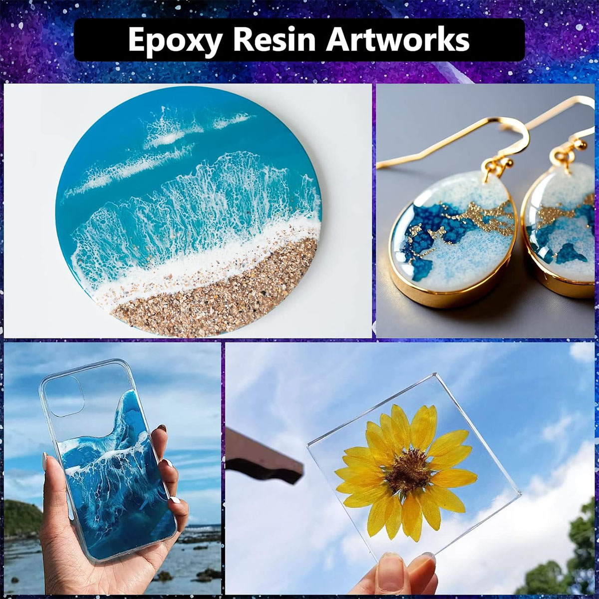 1000mlクリスタルクリアエポキシ樹脂キット 黄変なし 気 - Resin Art Epoxy のレビューと価格
