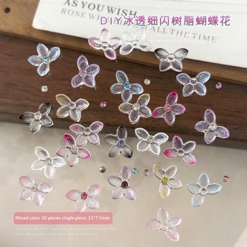 30個入り/袋 3Dグリッターレジン蝶々フラワーネイルチャー - Resin Art Using Flowers のレビューと価格