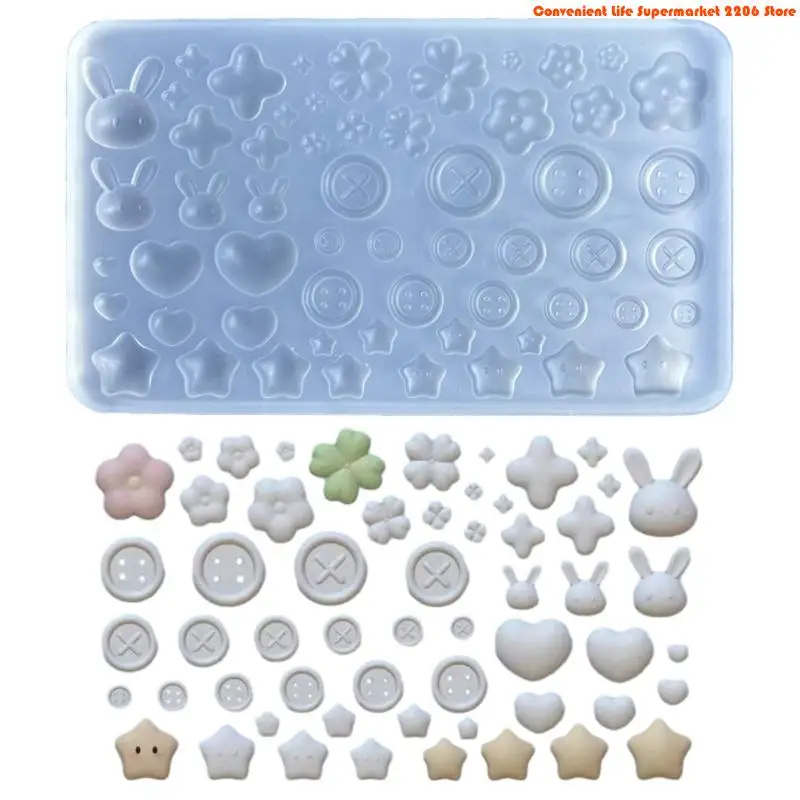 E06E 多用途シリコーン鋳造金型ボタンアクセサリー金型多彩 - Resin Art Class のレビューと価格